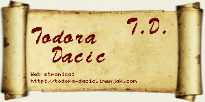 Todora Dačić vizit kartica